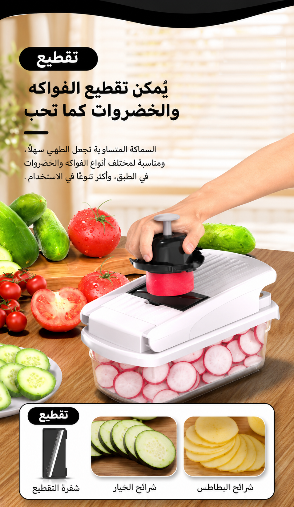 قطاعة خضروات متعددة الاستعمالات