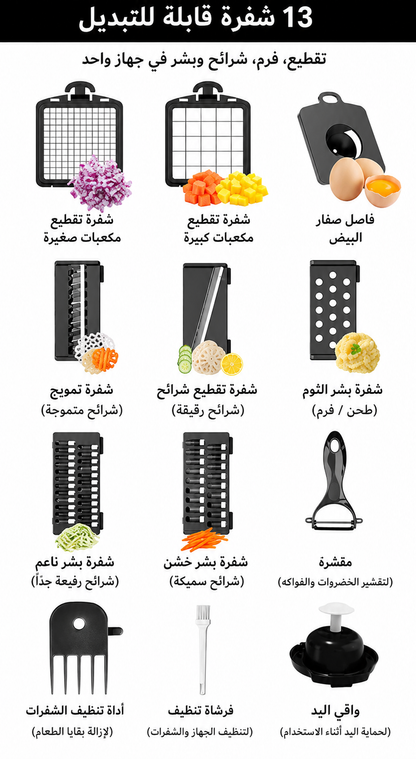 قطاعة خضروات متعددة الاستعمالات