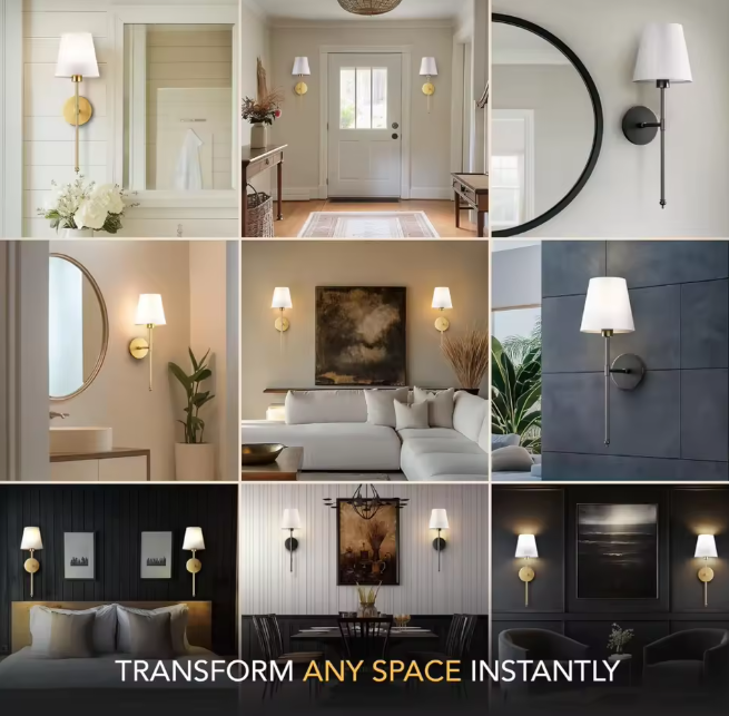 أناره حائطيه متغيرة الالوان ريموت وعالشحن بدون كهرباء