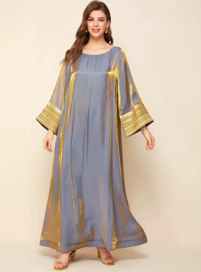 كلبيه سمائي وذهبي متغير اللون كم طويل مذهب