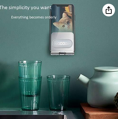 قاعدة موبايل متحركه تثبيت لاصق سوداء اللون