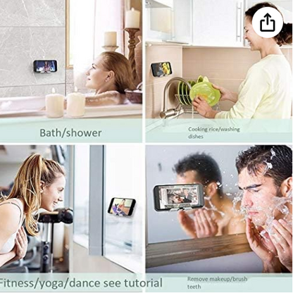 قاعدة موبايل متحركه تثبيت لاصق سوداء اللون