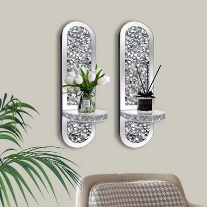 شمعدان جداري عصري بلمسة نهائية من الكريستال الماسي اللامع، ديكور منزلي فاخر