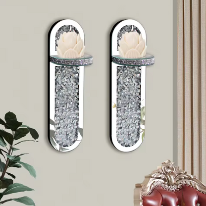 شمعدان جداري عصري بلمسة نهائية من الكريستال الماسي اللامع، ديكور منزلي فاخر