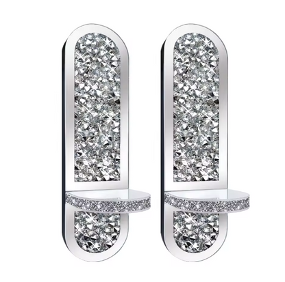 شمعدان جداري عصري بلمسة نهائية من الكريستال الماسي اللامع، ديكور منزلي فاخر