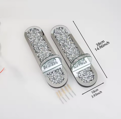 شمعدان جداري عصري بلمسة نهائية من الكريستال الماسي اللامع، ديكور منزلي فاخر